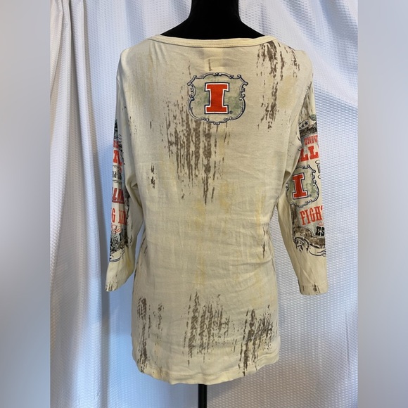 University Of Illinois Fighting Illini Long Sleeve Graphic Tee Size Large - Picture 3 of 6